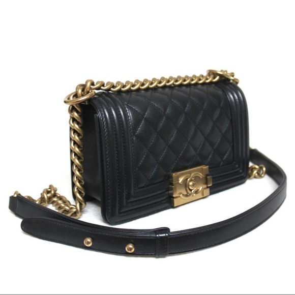CHANEL Boy Small Black Aged Gold Hardware Bag - Picture 3 of 8